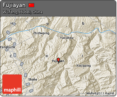 Shaded Relief Map of Fujiayan