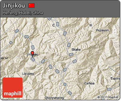 Shaded Relief Map of Jinjikou