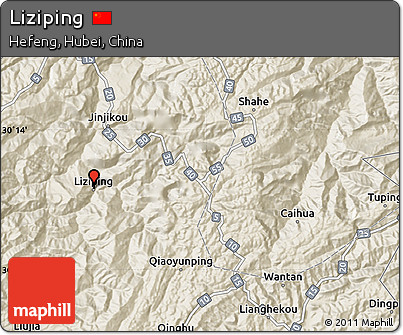 Shaded Relief Map of Liziping
