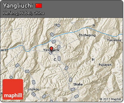 Shaded Relief Map of Yangliuchi