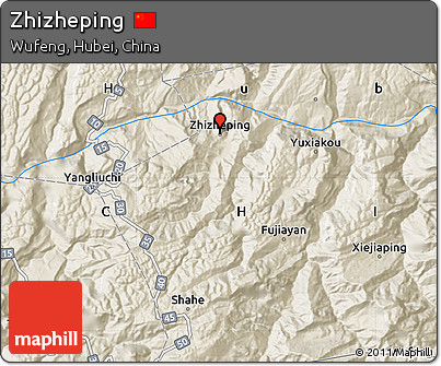 Shaded Relief Map of Zhizheping