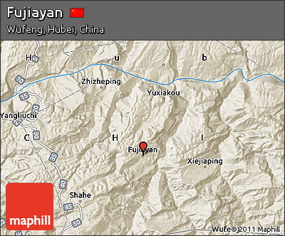 Shaded Relief Map of Fujiayan