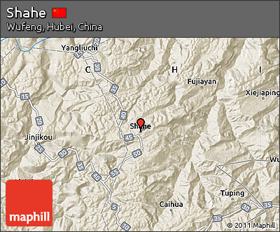Shaded Relief Map of Shahe
