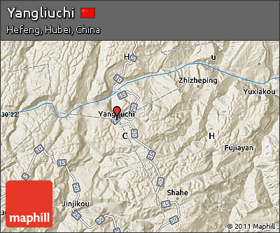 Shaded Relief Map of Yangliuchi
