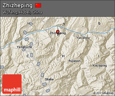 Shaded Relief Map of Zhizheping