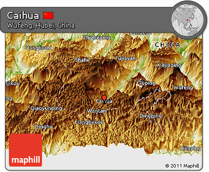 Physical Panoramic Map of Caihua