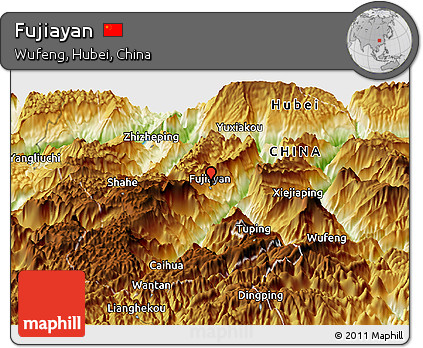 Physical Panoramic Map of Fujiayan