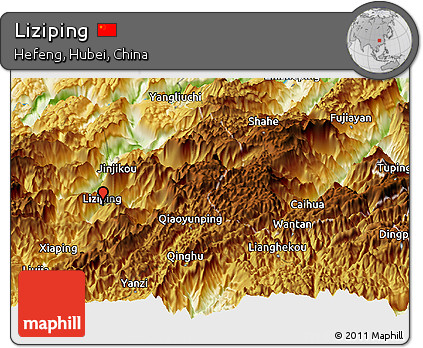 Physical Panoramic Map of Liziping