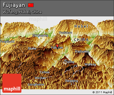 Physical Panoramic Map of Fujiayan