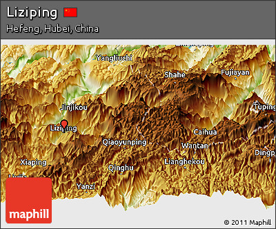 Physical Panoramic Map of Liziping