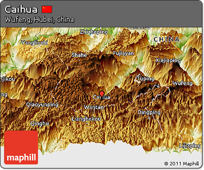 Physical Panoramic Map of Caihua