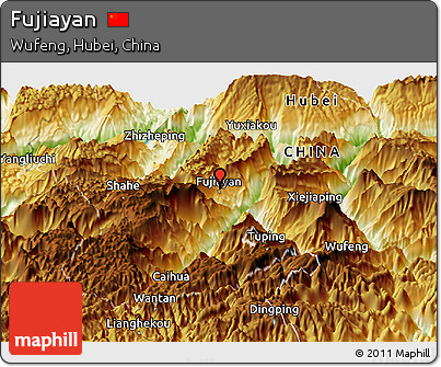 Physical Panoramic Map of Fujiayan