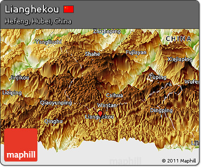 Physical Panoramic Map of Lianghekou