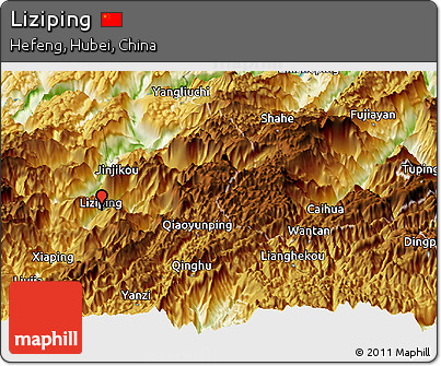 Physical Panoramic Map of Liziping