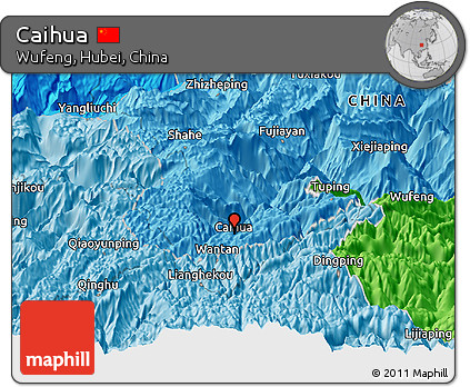 Political Panoramic Map of Caihua