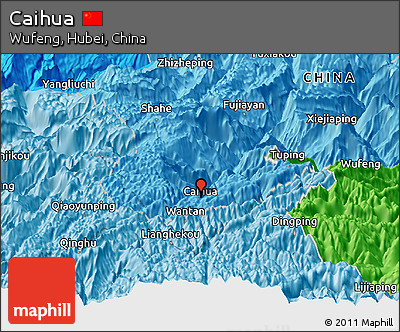 Political Panoramic Map of Caihua
