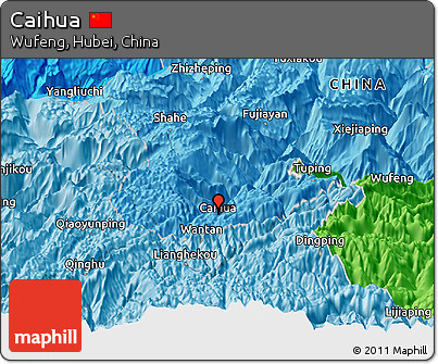 Political Panoramic Map of Caihua