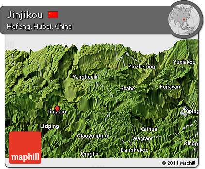 Satellite Panoramic Map of Jinjikou