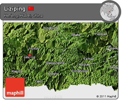 Satellite Panoramic Map of Liziping