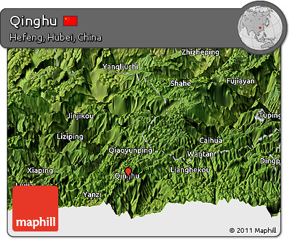 Satellite Panoramic Map of Qinghu