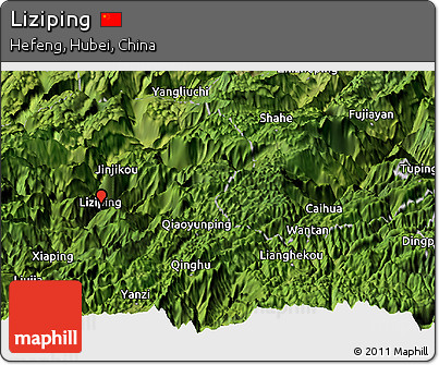 Satellite Panoramic Map of Liziping