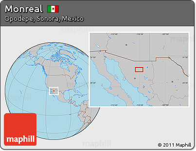 Gray Location Map of Monreal