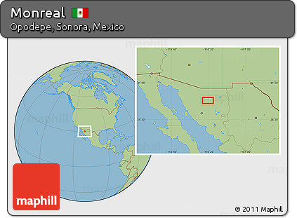 Savanna Style Location Map of Monreal