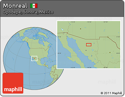 Savanna Style Location Map of Monreal