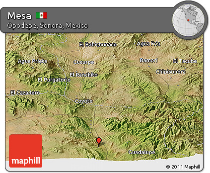 Satellite Panoramic Map of Mesa