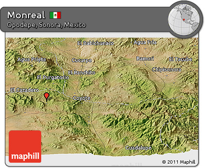 Satellite Panoramic Map of Monreal