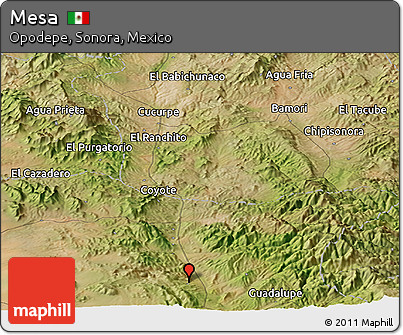 Satellite Panoramic Map of Mesa