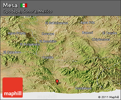 Satellite Panoramic Map of Mesa