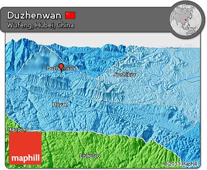 Political 3D Map of Duzhenwan
