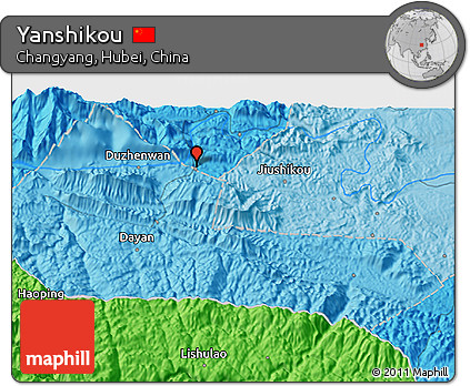 Political 3D Map of Yanshikou