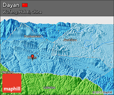 Political 3D Map of Dayan