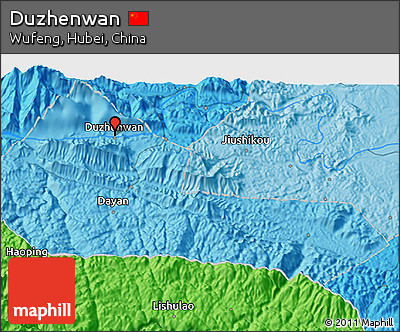 Political 3D Map of Duzhenwan