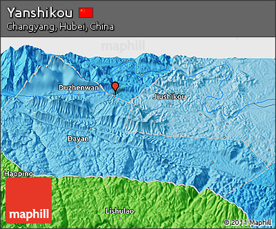 Political 3D Map of Yanshikou