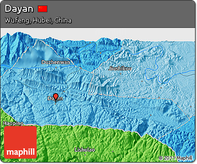 Political 3D Map of Dayan