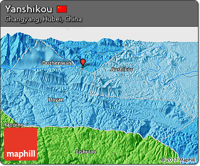 Political 3D Map of Yanshikou