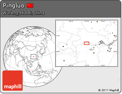 Blank Location Map of Pingluo