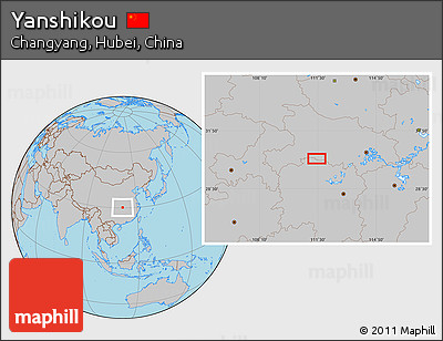 Gray Location Map of Yanshikou