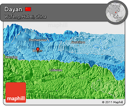 Political Panoramic Map of Dayan