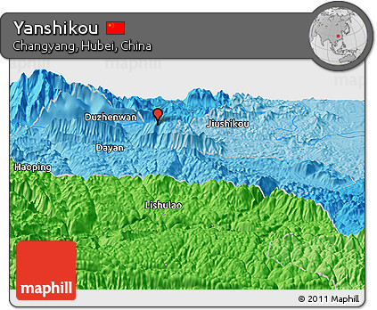 Political Panoramic Map of Yanshikou