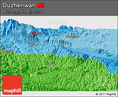 Political Panoramic Map of Duzhenwan
