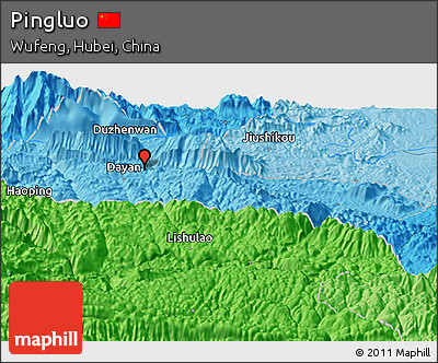 Political Panoramic Map of Pingluo