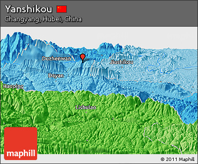 Political Panoramic Map of Yanshikou