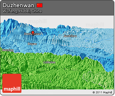 Political Panoramic Map of Duzhenwan