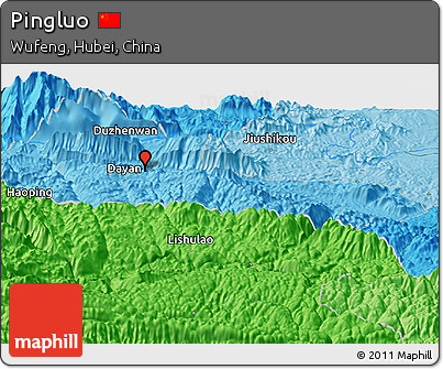 Political Panoramic Map of Pingluo