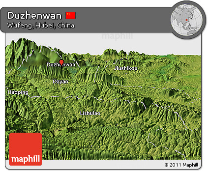 Satellite Panoramic Map of Duzhenwan