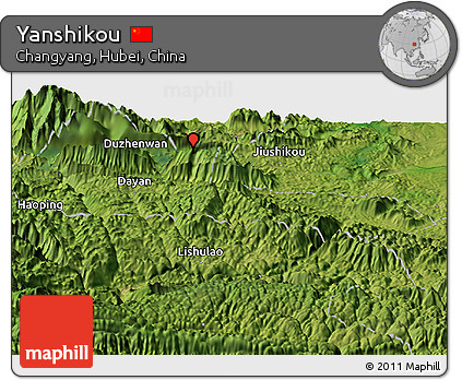 Satellite Panoramic Map of Yanshikou